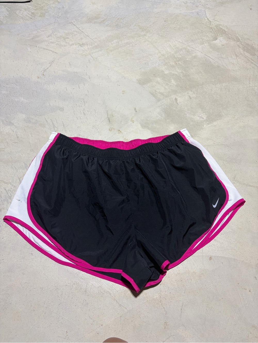 Nike Women's Black Running Shorts with Pink Trim 2x